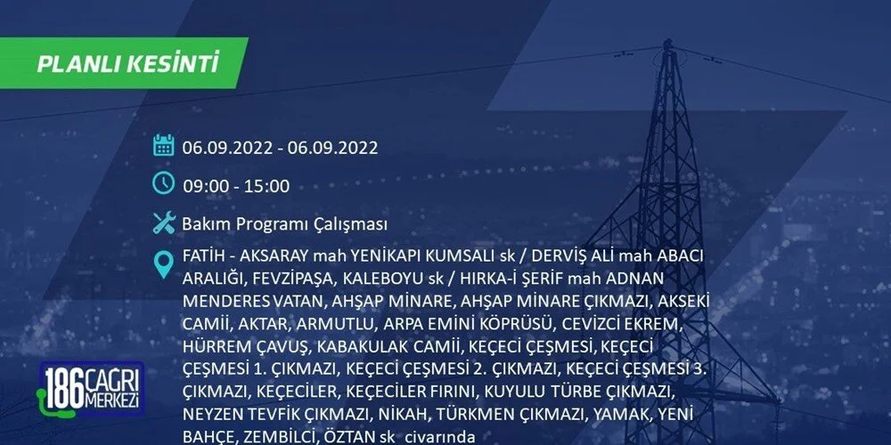 BEDAŞ 6-7 Eylül Elektrik kesintisi hangi ilçe ve mahallede olacak? Elektrikler ne zaman saat kaçta gelecek? - 37