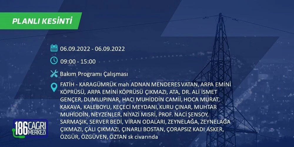 BEDAŞ 6-7 Eylül Elektrik kesintisi hangi ilçe ve mahallede olacak? Elektrikler ne zaman saat kaçta gelecek? - 38
