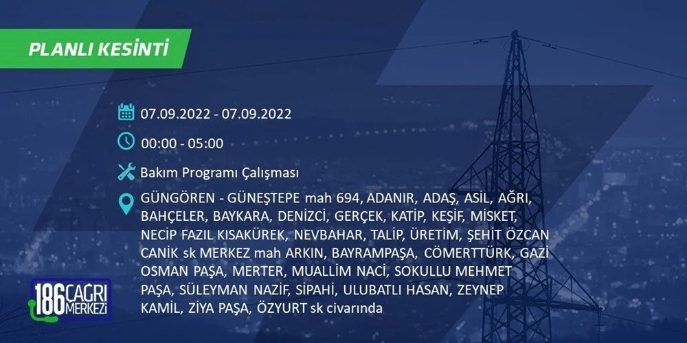 BEDAŞ 6-7 Eylül Elektrik kesintisi hangi ilçe ve mahallede olacak? Elektrikler ne zaman saat kaçta gelecek? - 44