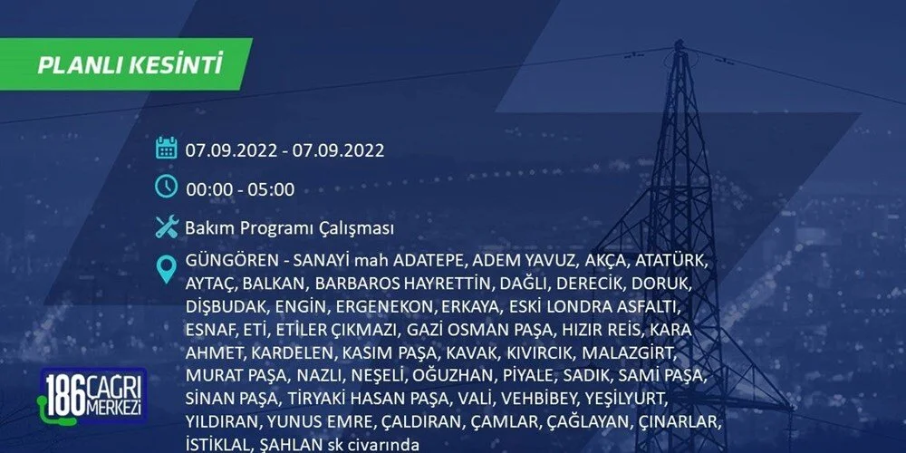 BEDAŞ 6-7 Eylül Elektrik kesintisi hangi ilçe ve mahallede olacak? Elektrikler ne zaman saat kaçta gelecek? - 45