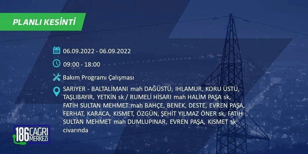 BEDAŞ 6-7 Eylül Elektrik kesintisi hangi ilçe ve mahallede olacak? Elektrikler ne zaman saat kaçta gelecek? - 56