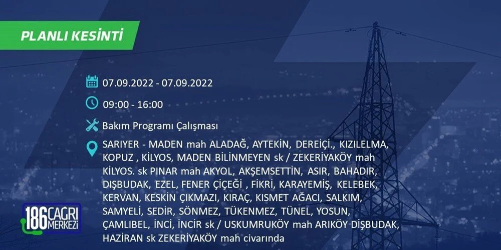 BEDAŞ 6-7 Eylül Elektrik kesintisi hangi ilçe ve mahallede olacak? Elektrikler ne zaman saat kaçta gelecek? - 59
