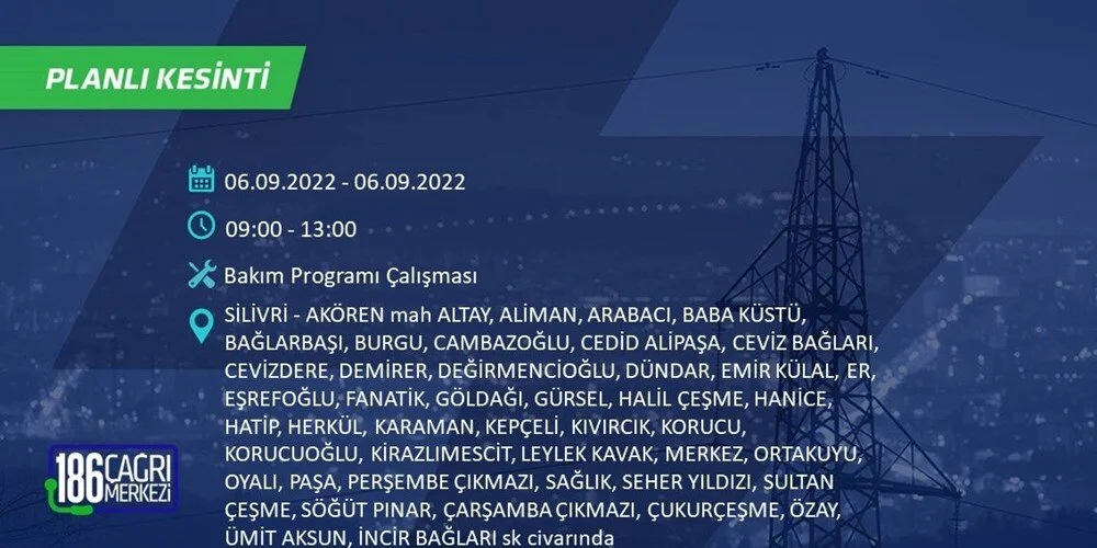 BEDAŞ 6-7 Eylül Elektrik kesintisi hangi ilçe ve mahallede olacak? Elektrikler ne zaman saat kaçta gelecek? - 62