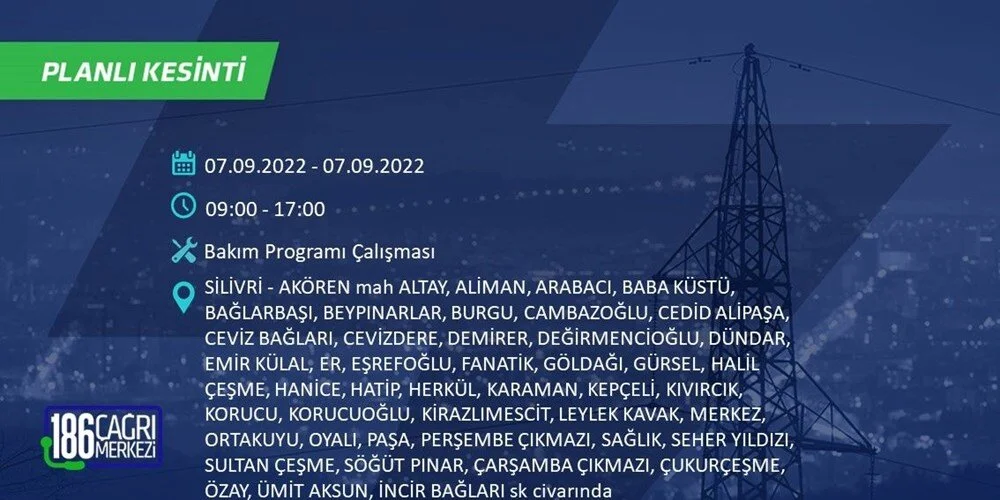 BEDAŞ 6-7 Eylül Elektrik kesintisi hangi ilçe ve mahallede olacak? Elektrikler ne zaman saat kaçta gelecek? - 68