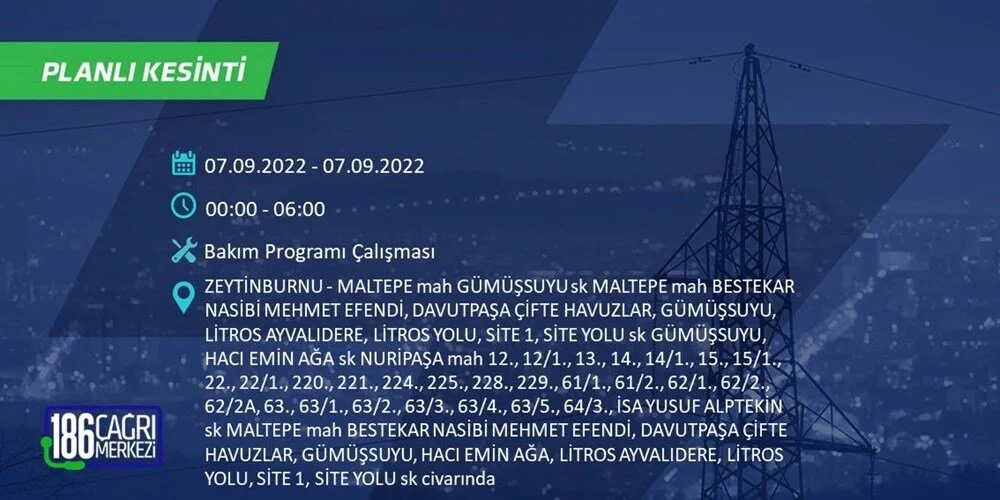 BEDAŞ 6-7 Eylül Elektrik kesintisi hangi ilçe ve mahallede olacak? Elektrikler ne zaman saat kaçta gelecek? - 82