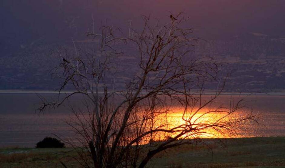 Burdur Gölü'nde 'gün batımı' güzelliği - 3