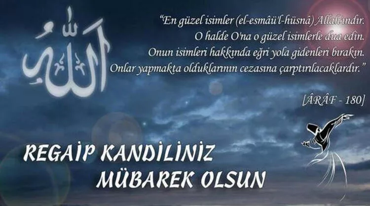 WhatsApp resimli kandil mesajları indir | Regaip Kandili resmi (durum fotoğrafı) indir - 32