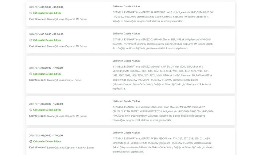 İstanbul’da büyük elektrik kesintisi! Hangi ilçeler etkilenecek? - 19