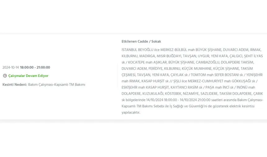 İstanbul’da büyük elektrik kesintisi! Hangi ilçeler etkilenecek? - 11