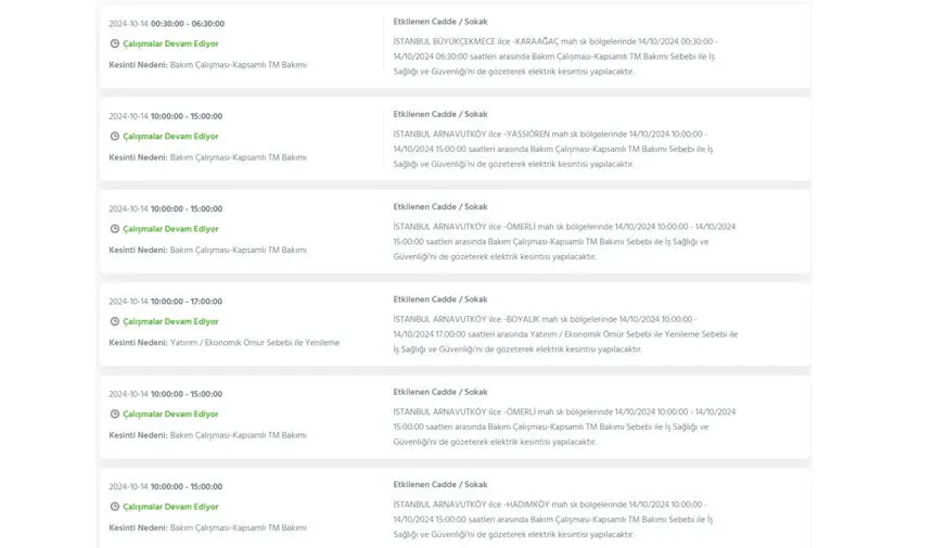 İstanbul’da büyük elektrik kesintisi! Hangi ilçeler etkilenecek? - 1