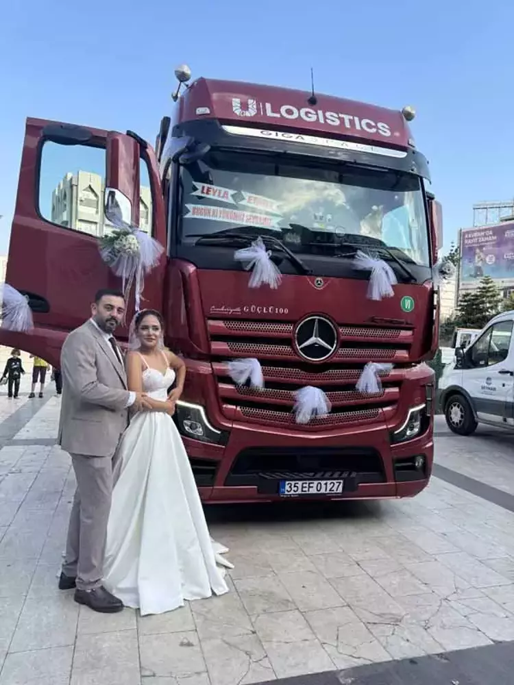 Adana’da TIR şoförü çiftin sıra dışı düğün turu - 3