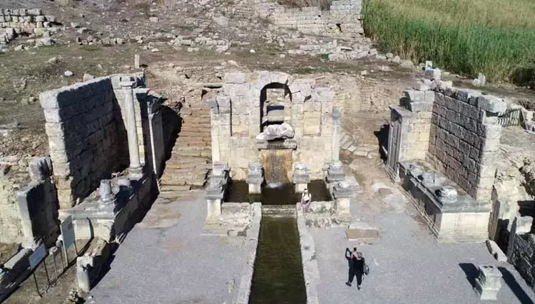 Perge Antik Kenti'ndeki Kestros Çeşmesi'nde su akmaya başladı. - 4