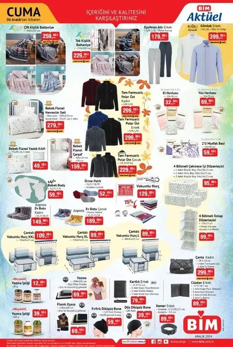 BİM marketleri, 3, 4 ve 6 Aralık 2024 tarihleri için aktüel kataloğunu duyurdu. - 2