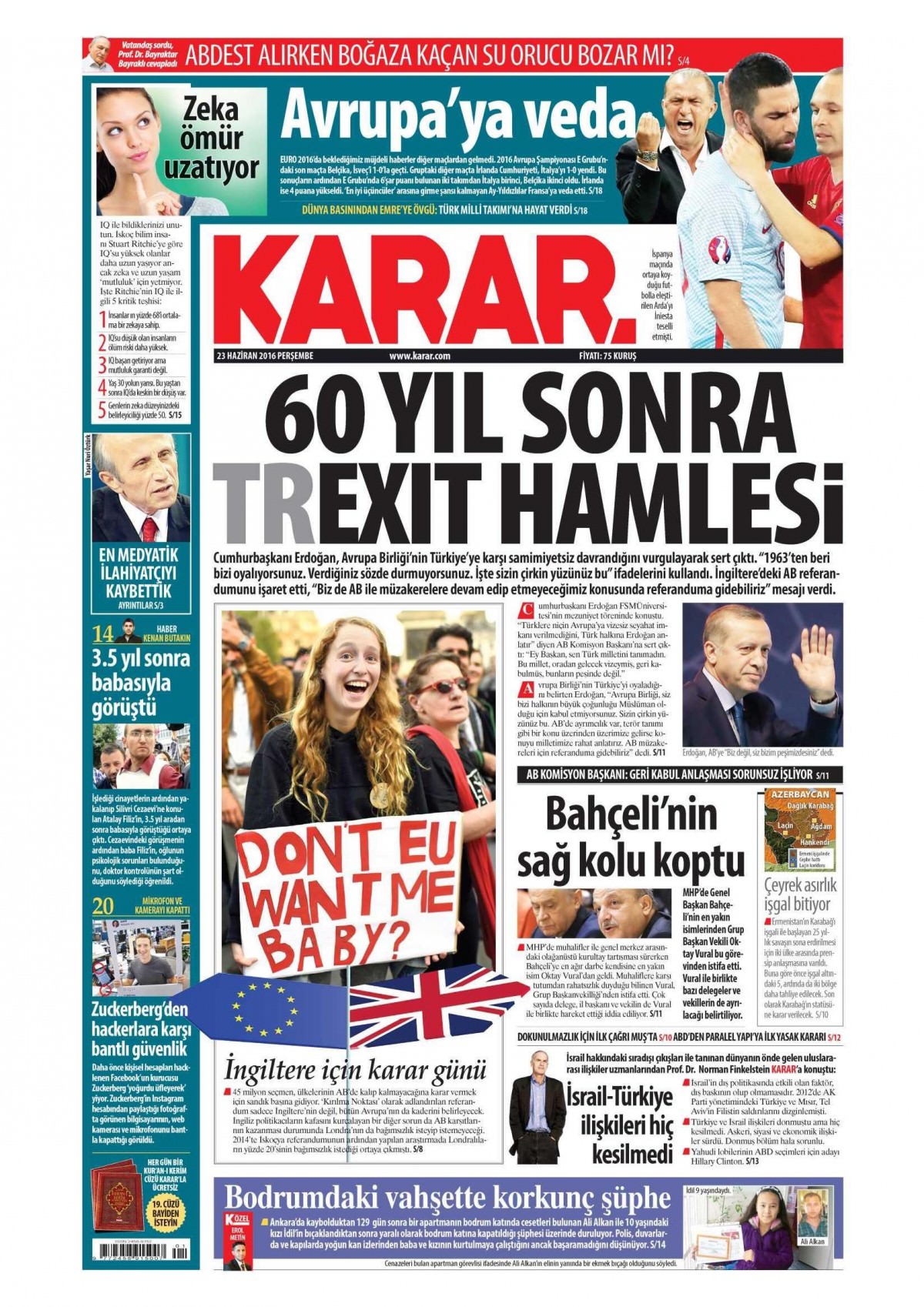 23 Haziran 2016 gazete manşetleri - 635