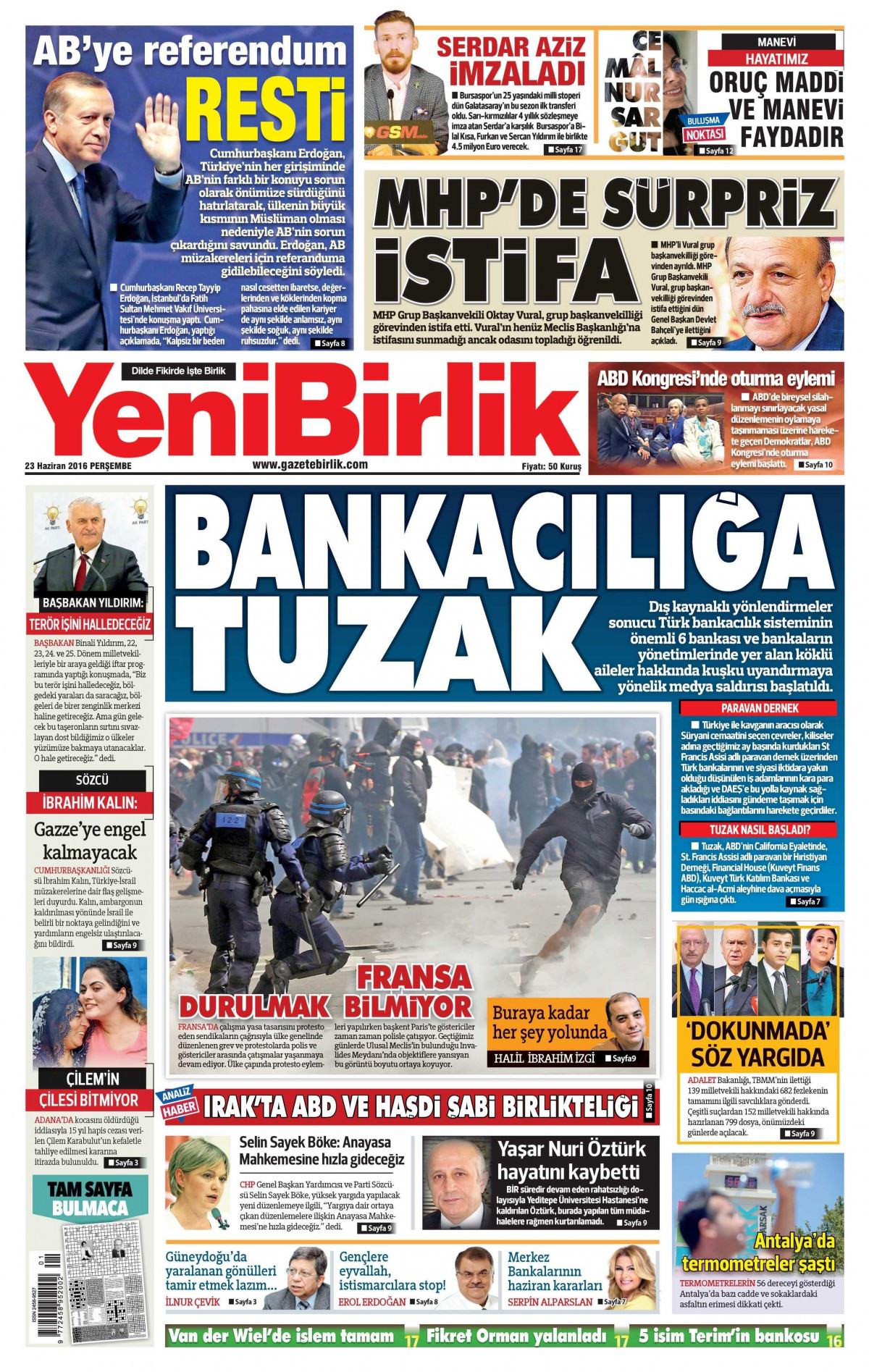 23 Haziran 2016 gazete manşetleri - 783