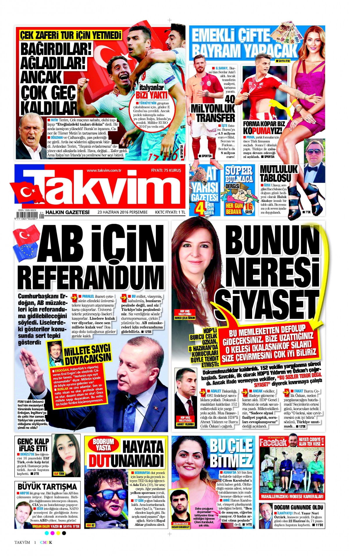 23 Haziran 2016 gazete manşetleri - 510