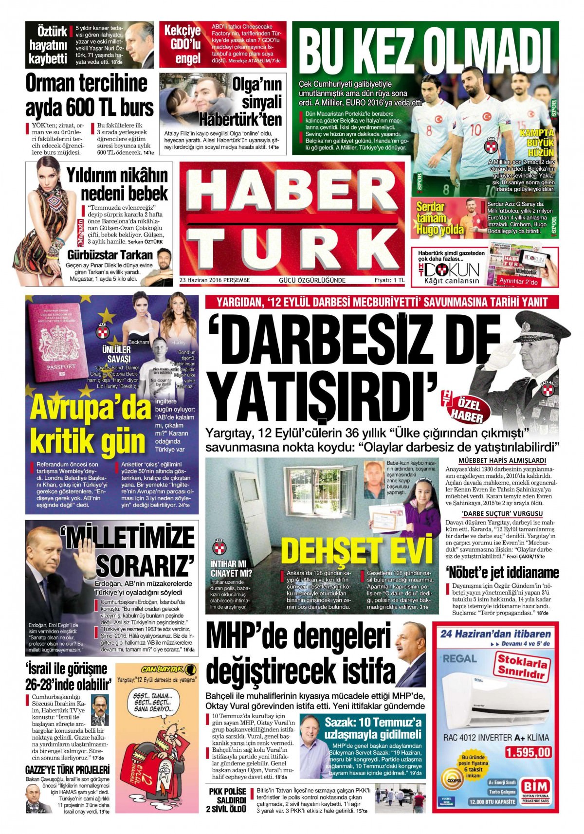 23 Haziran 2016 gazete manşetleri - 671
