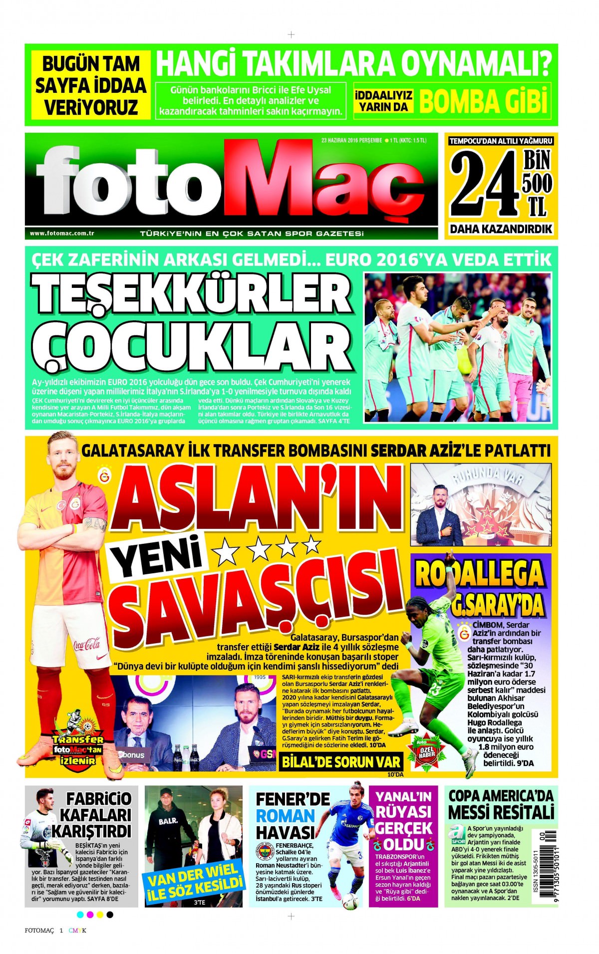 23 Haziran 2016 gazete manşetleri - 798