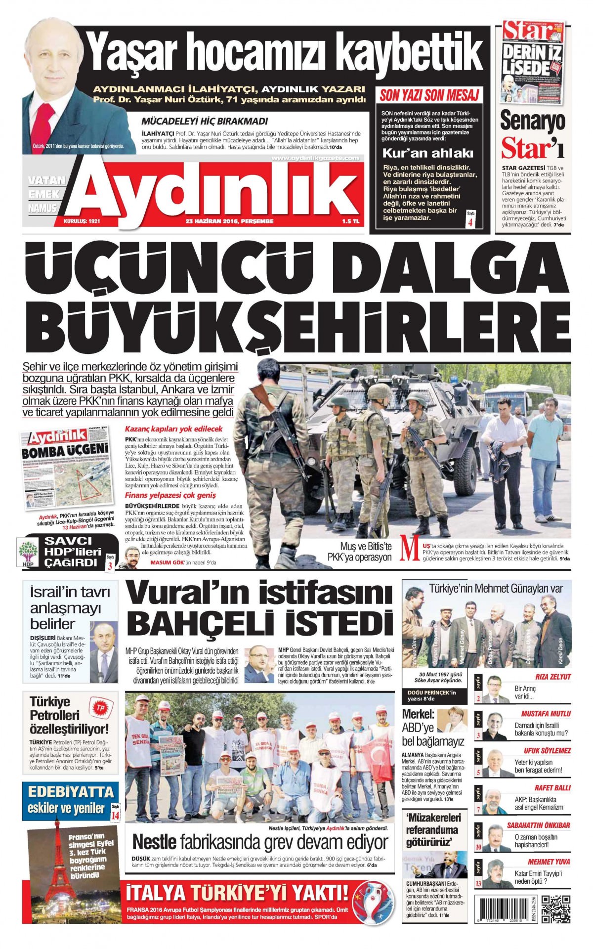 23 Haziran 2016 gazete manşetleri - 738