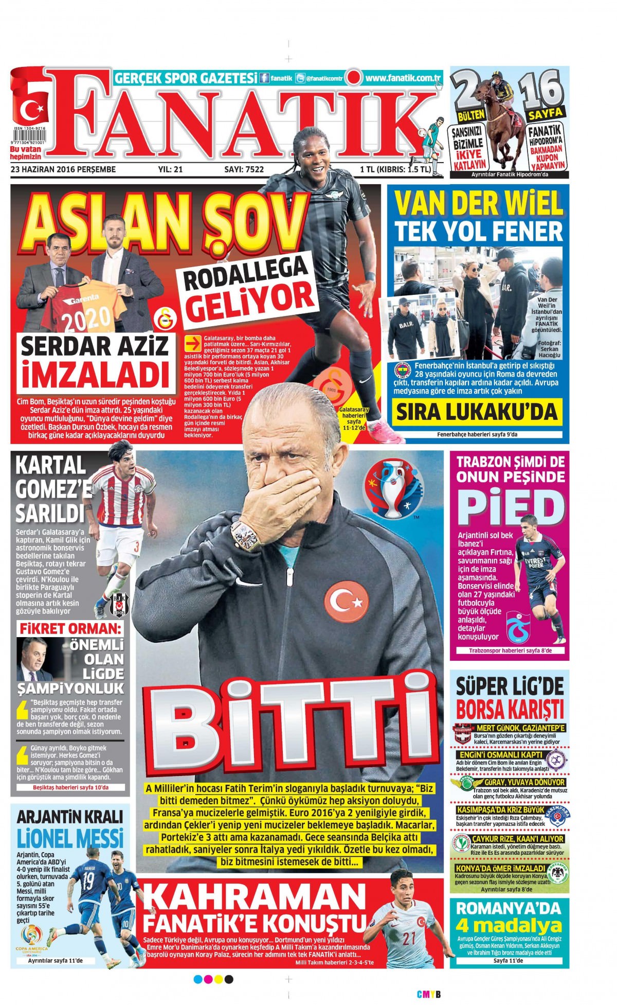 23 Haziran 2016 gazete manşetleri - 727