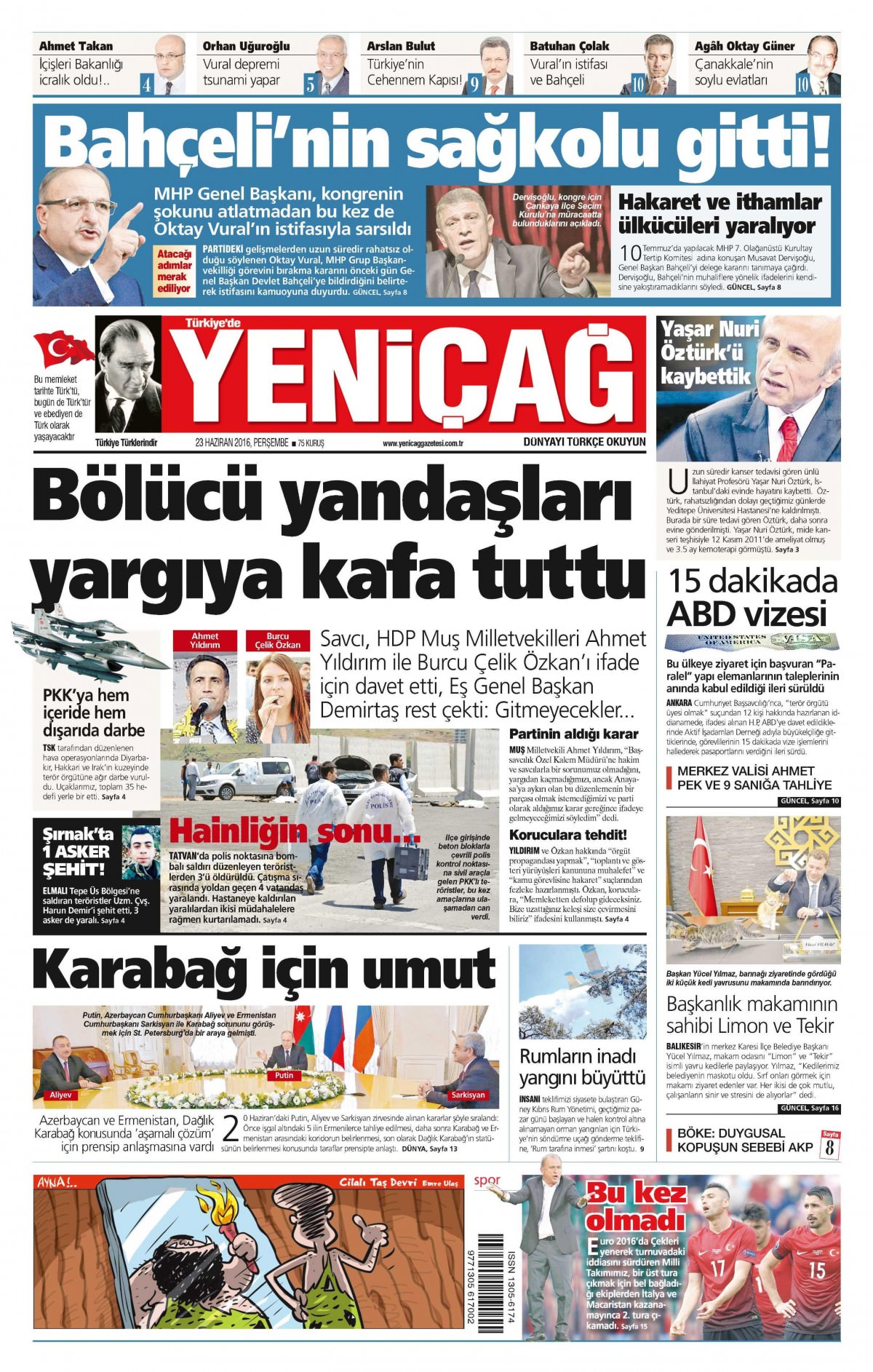 23 Haziran 2016 gazete manşetleri - 516