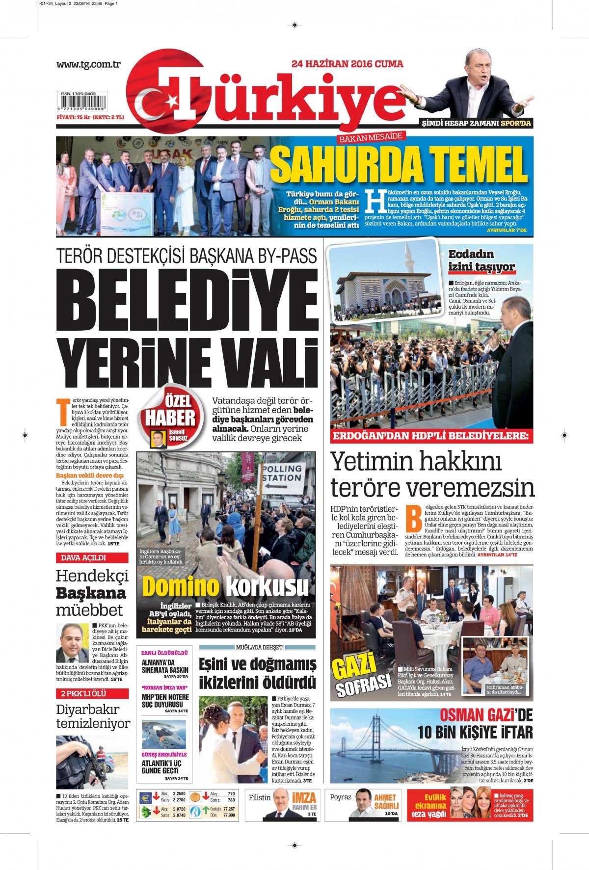 24 Haziran 2016 gazete manşetleri - 22