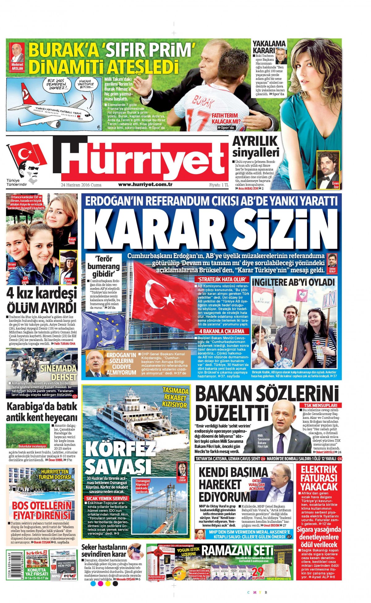 24 Haziran 2016 gazete manşetleri - 9