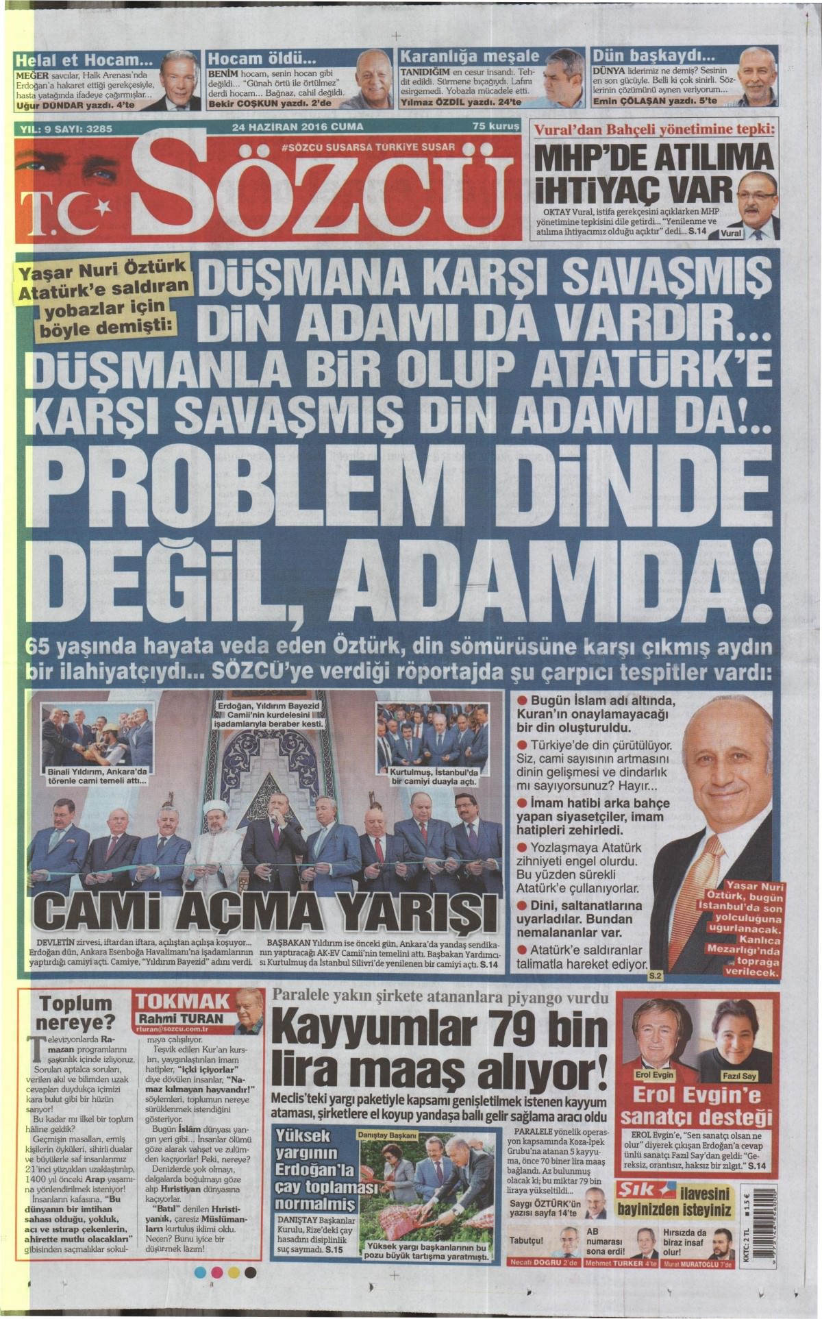 24 Haziran 2016 gazete manşetleri - 14