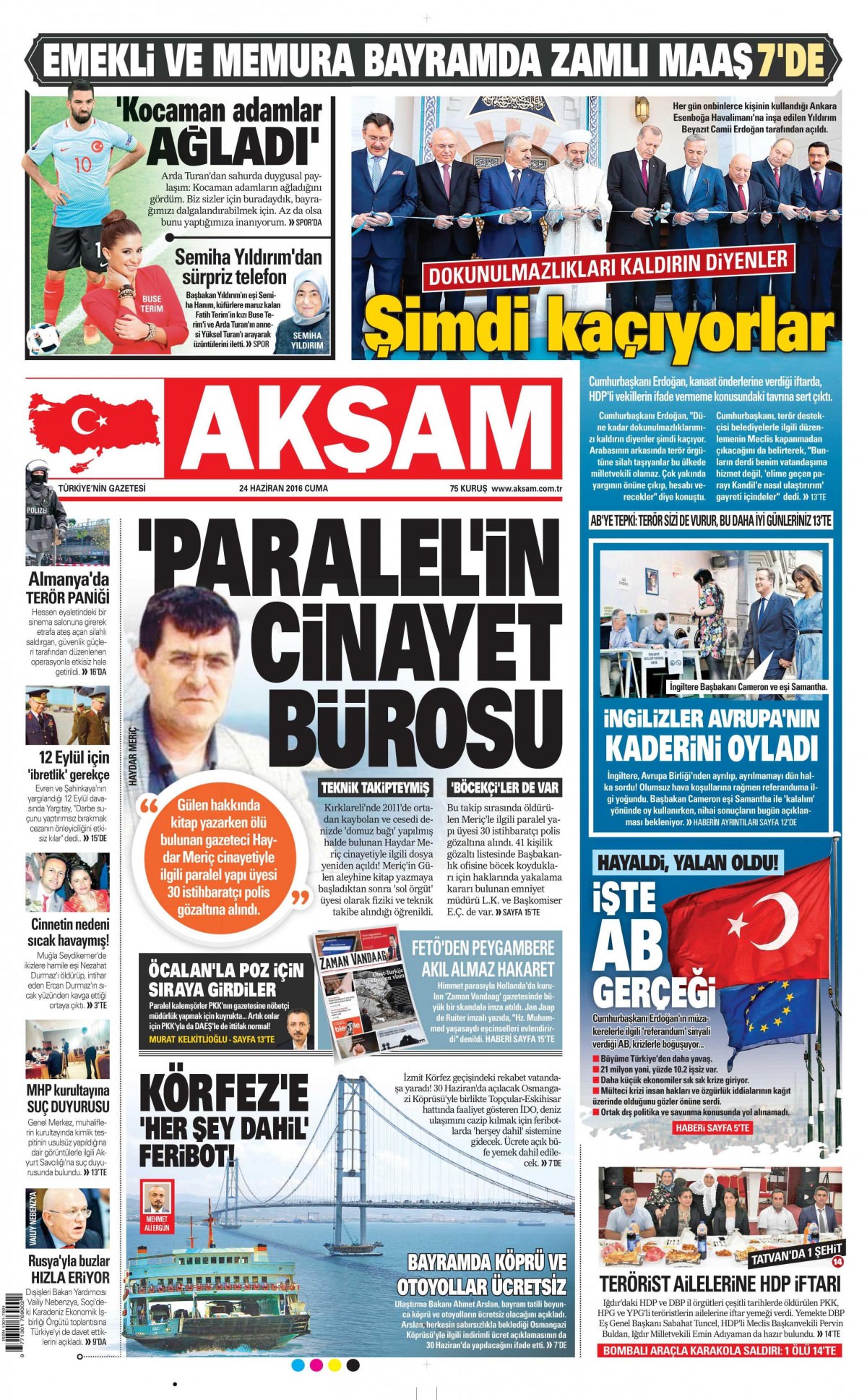 24 Haziran 2016 gazete manşetleri - 6