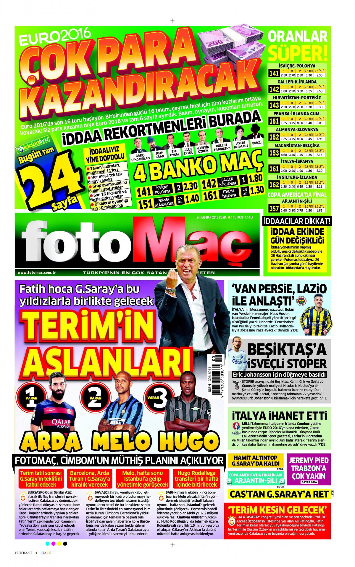 24 Haziran 2016 gazete manşetleri - 23