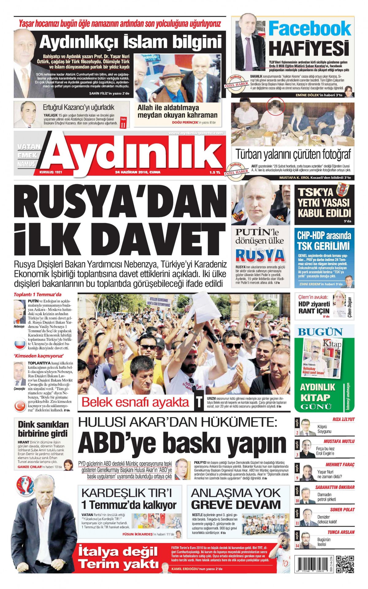 24 Haziran 2016 gazete manşetleri - 3