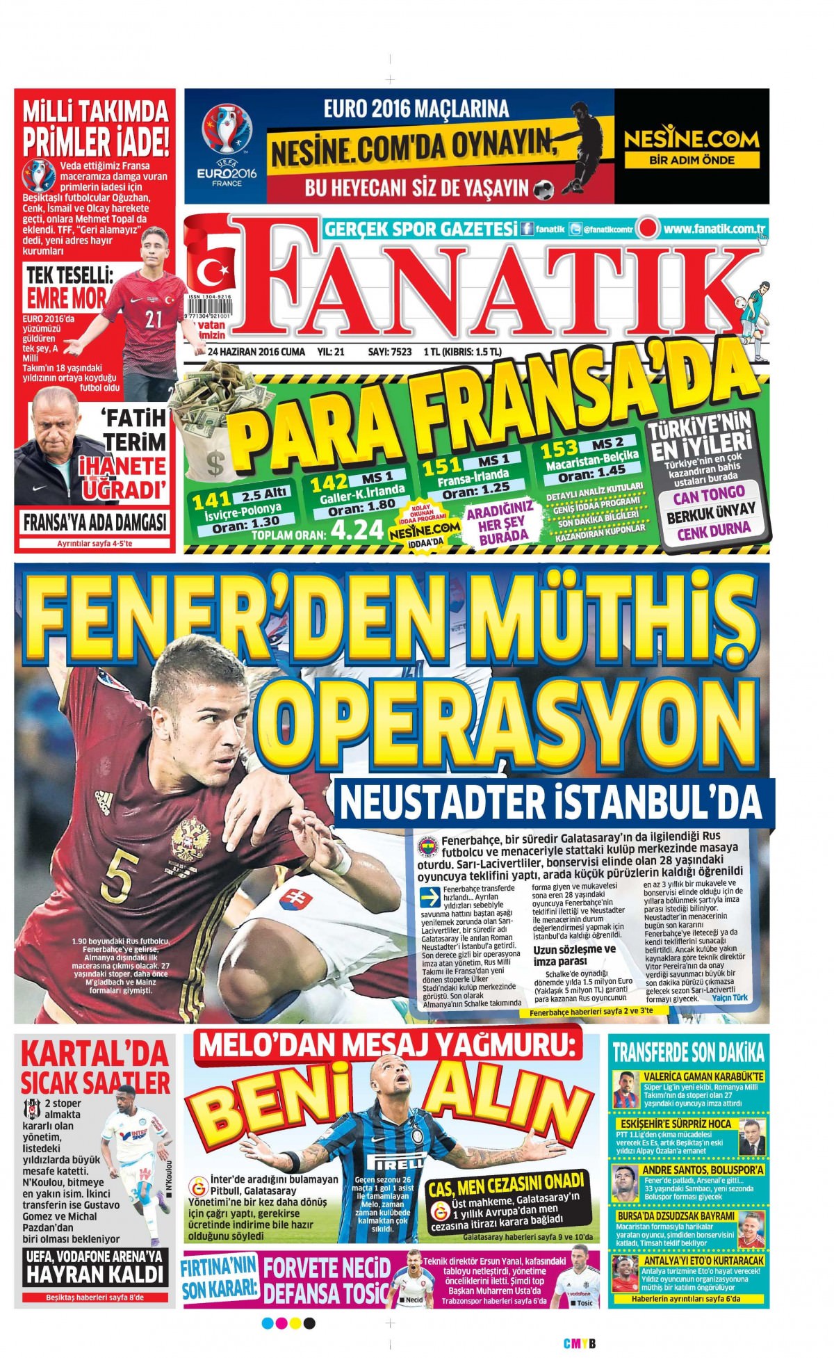 24 Haziran 2016 gazete manşetleri - 5