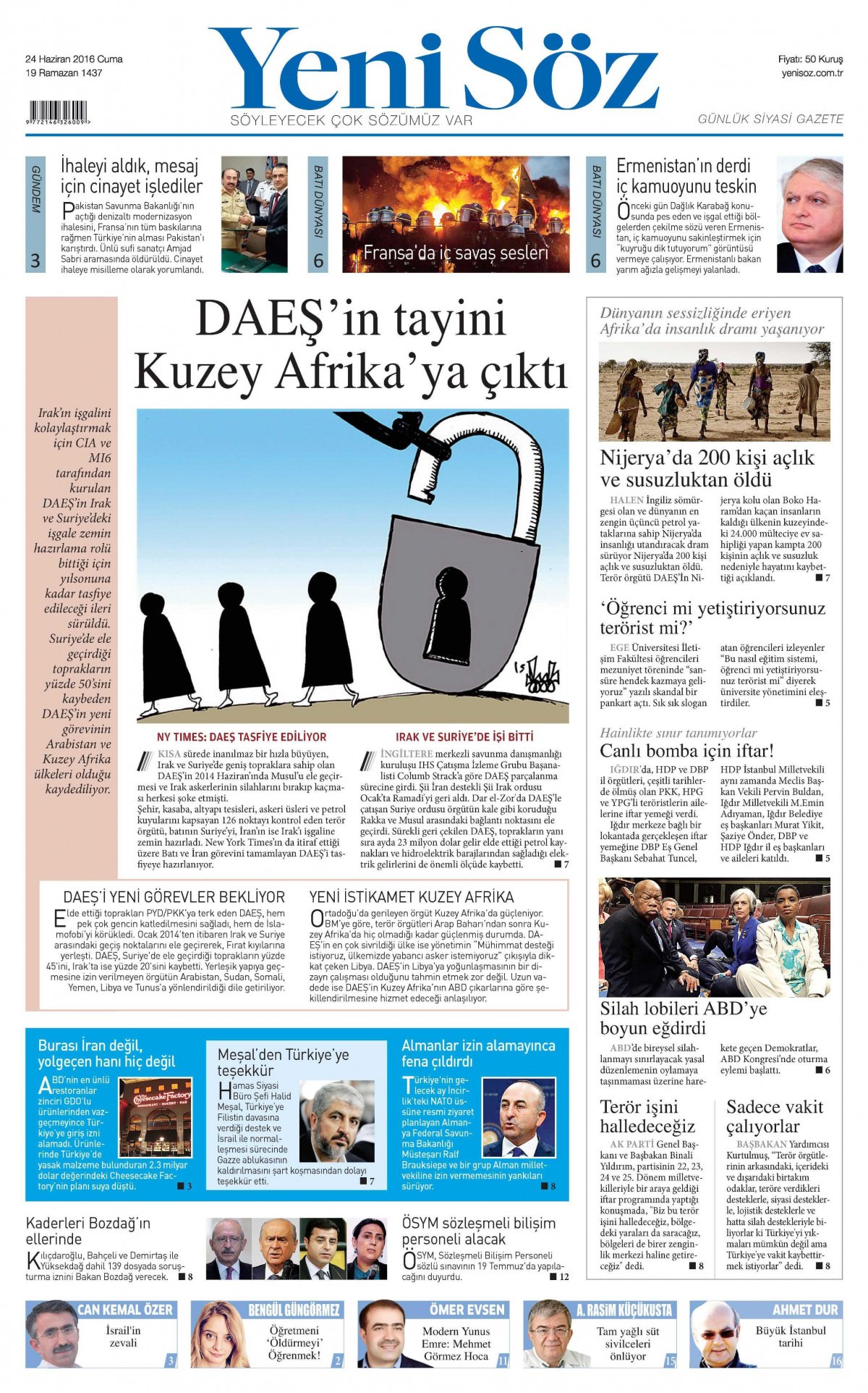 24 Haziran 2016 gazete manşetleri - 7