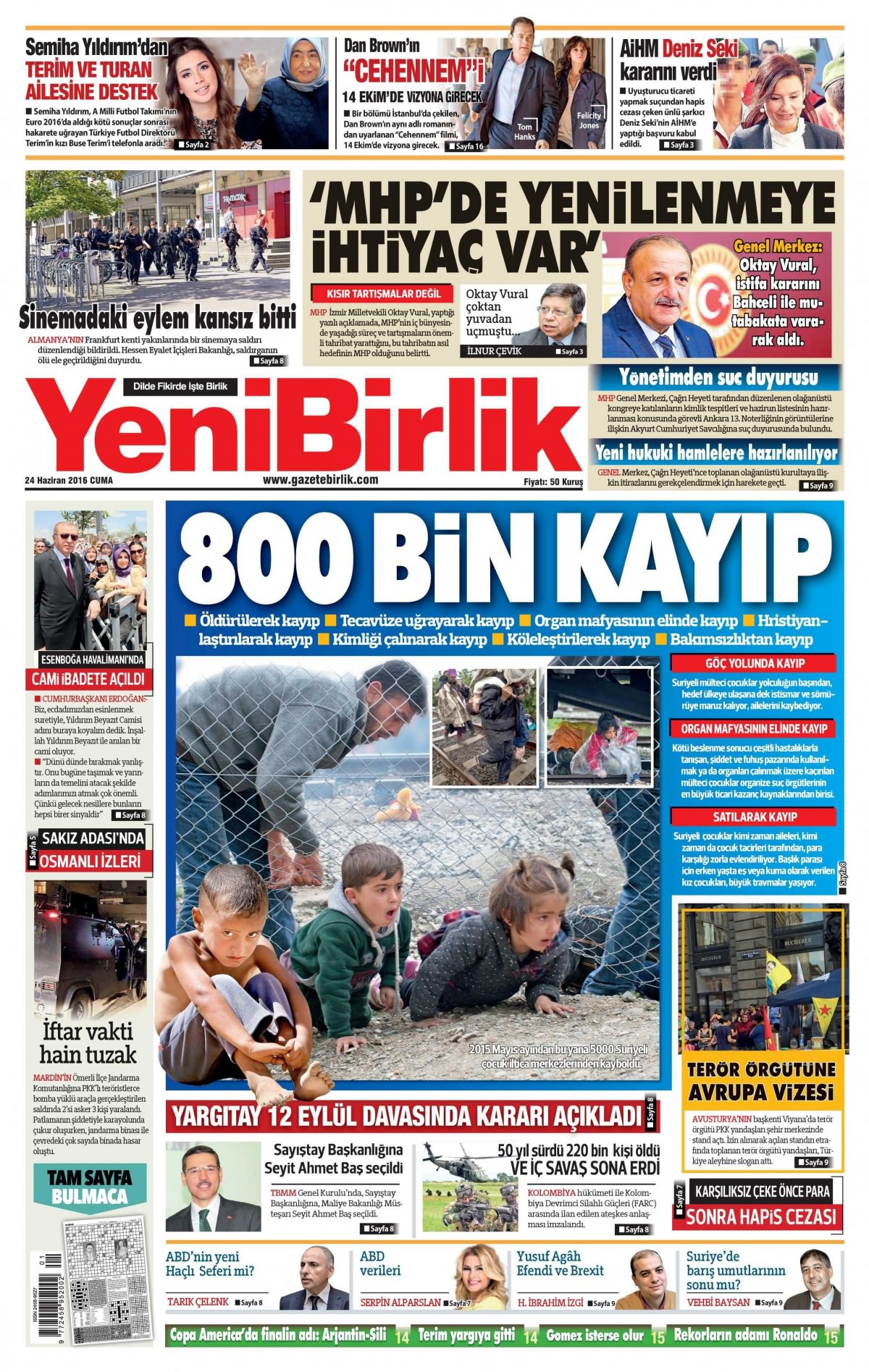 24 Haziran 2016 gazete manşetleri - 12