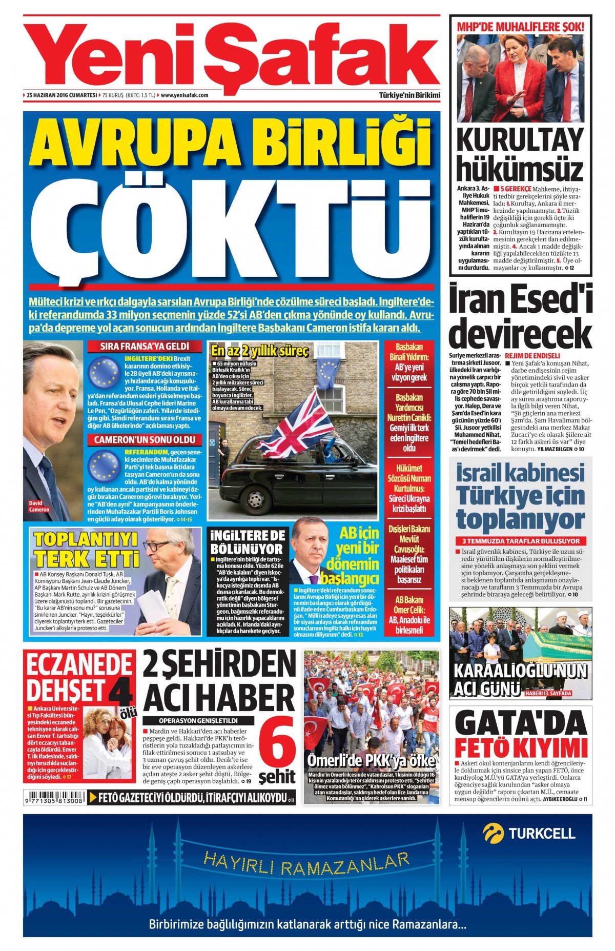 25 Haziran 2016 gazete manşetleri - 627