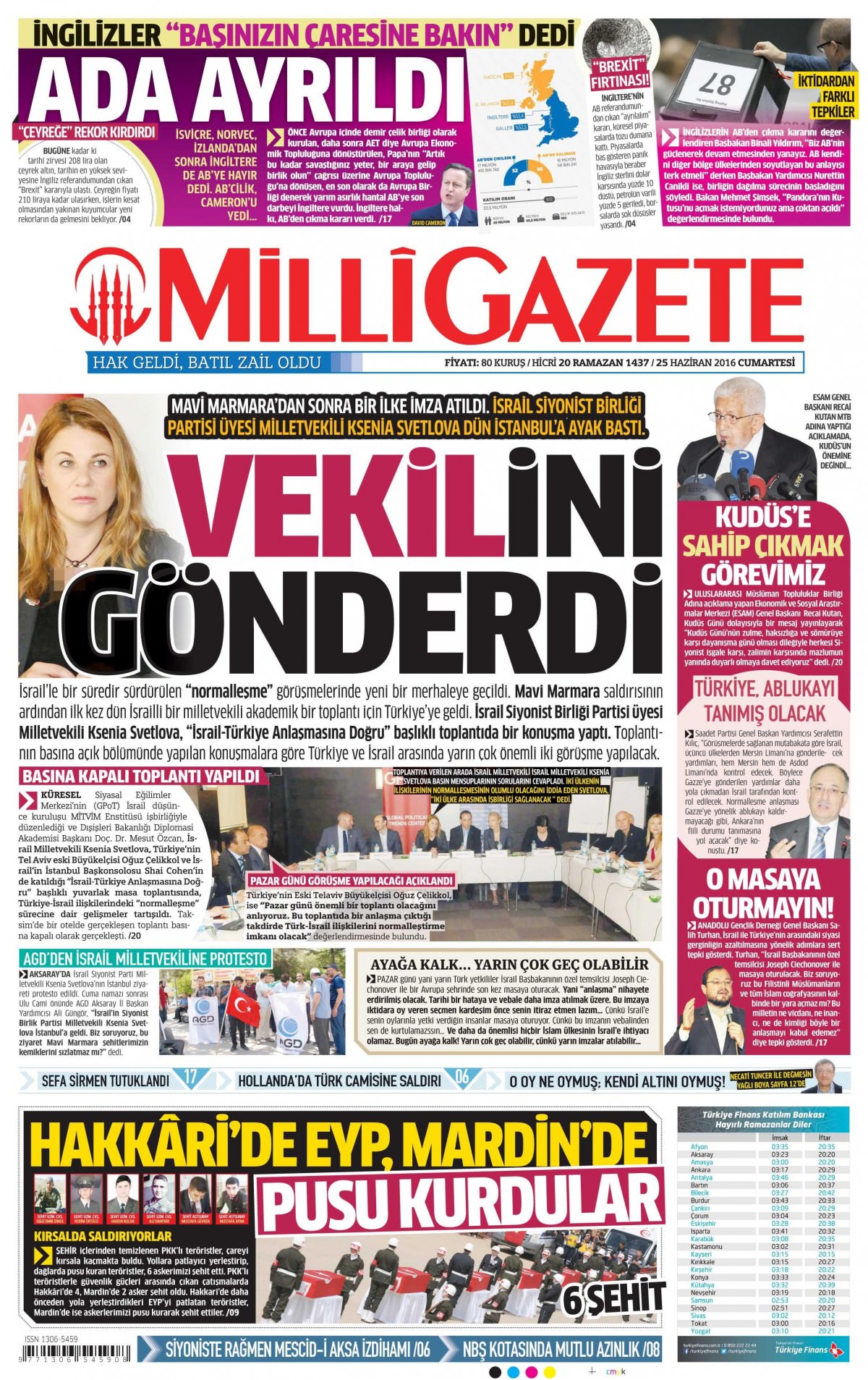 25 Haziran 2016 gazete manşetleri - 566