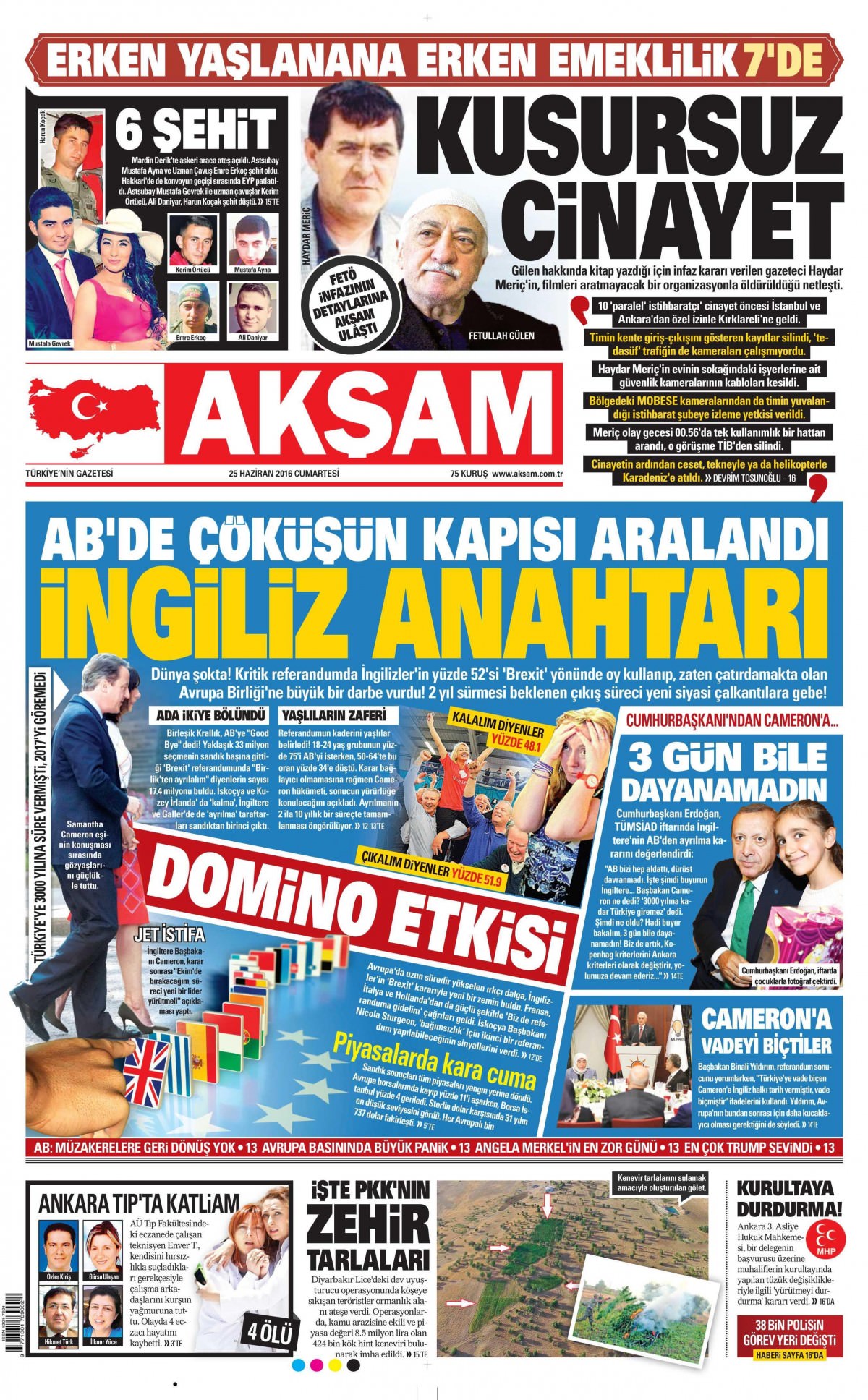 25 Haziran 2016 gazete manşetleri - 655