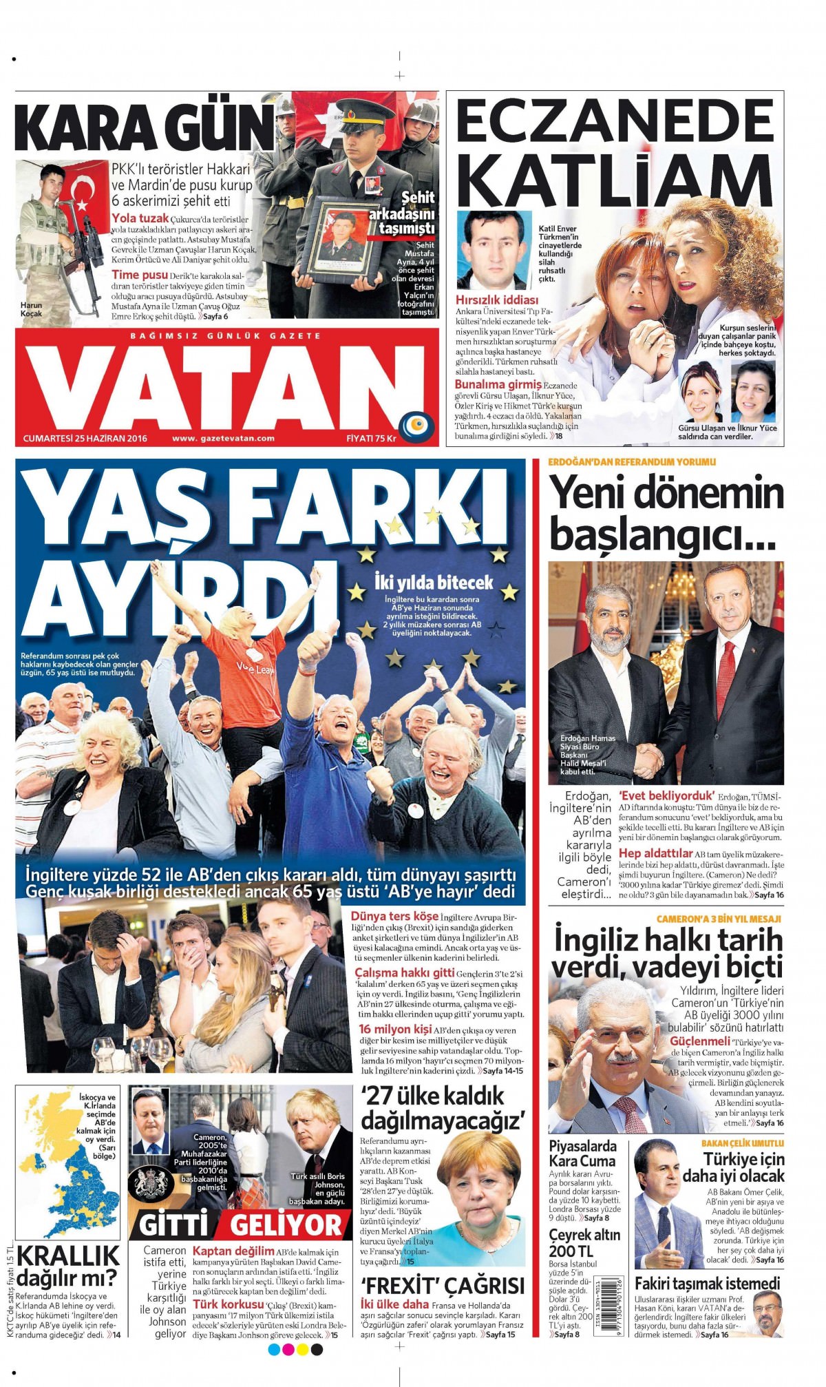 25 Haziran 2016 gazete manşetleri - 567