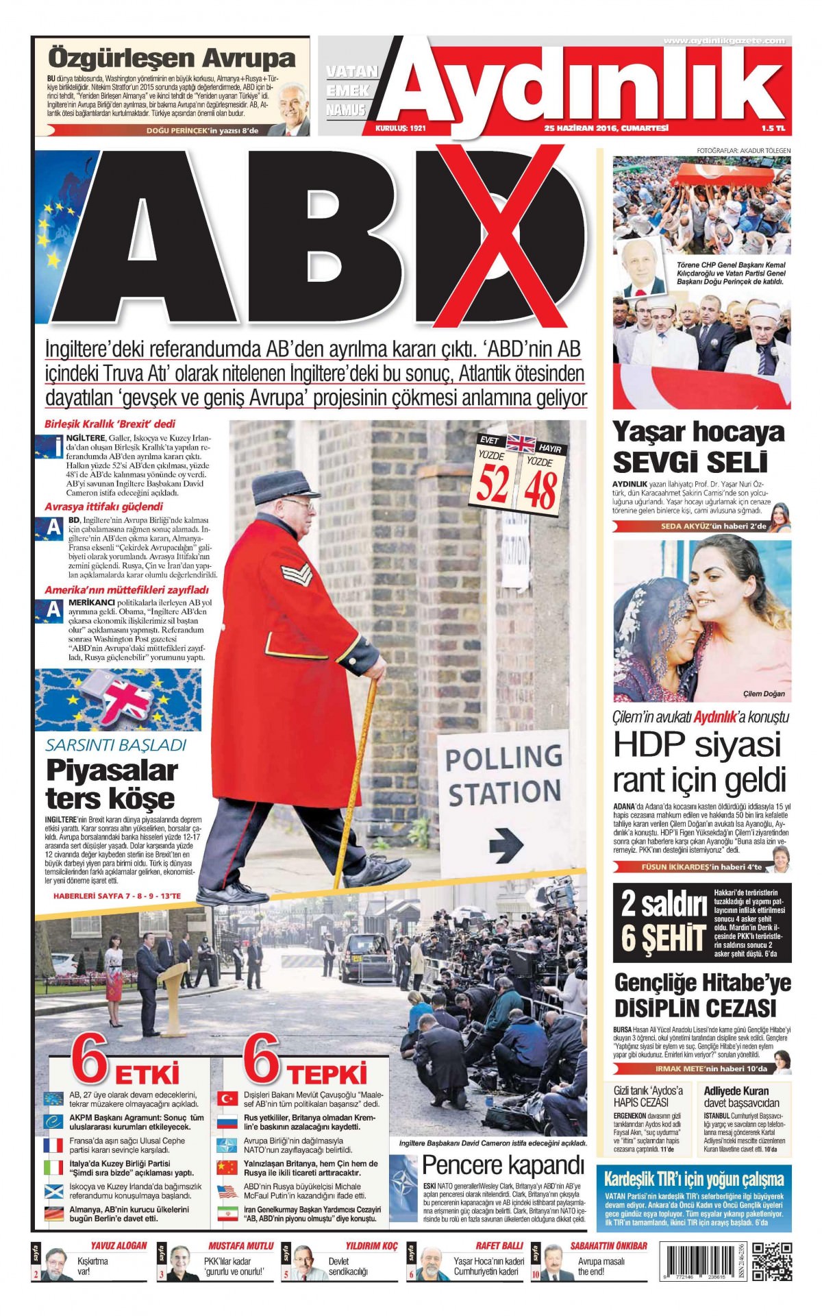 25 Haziran 2016 gazete manşetleri - 589