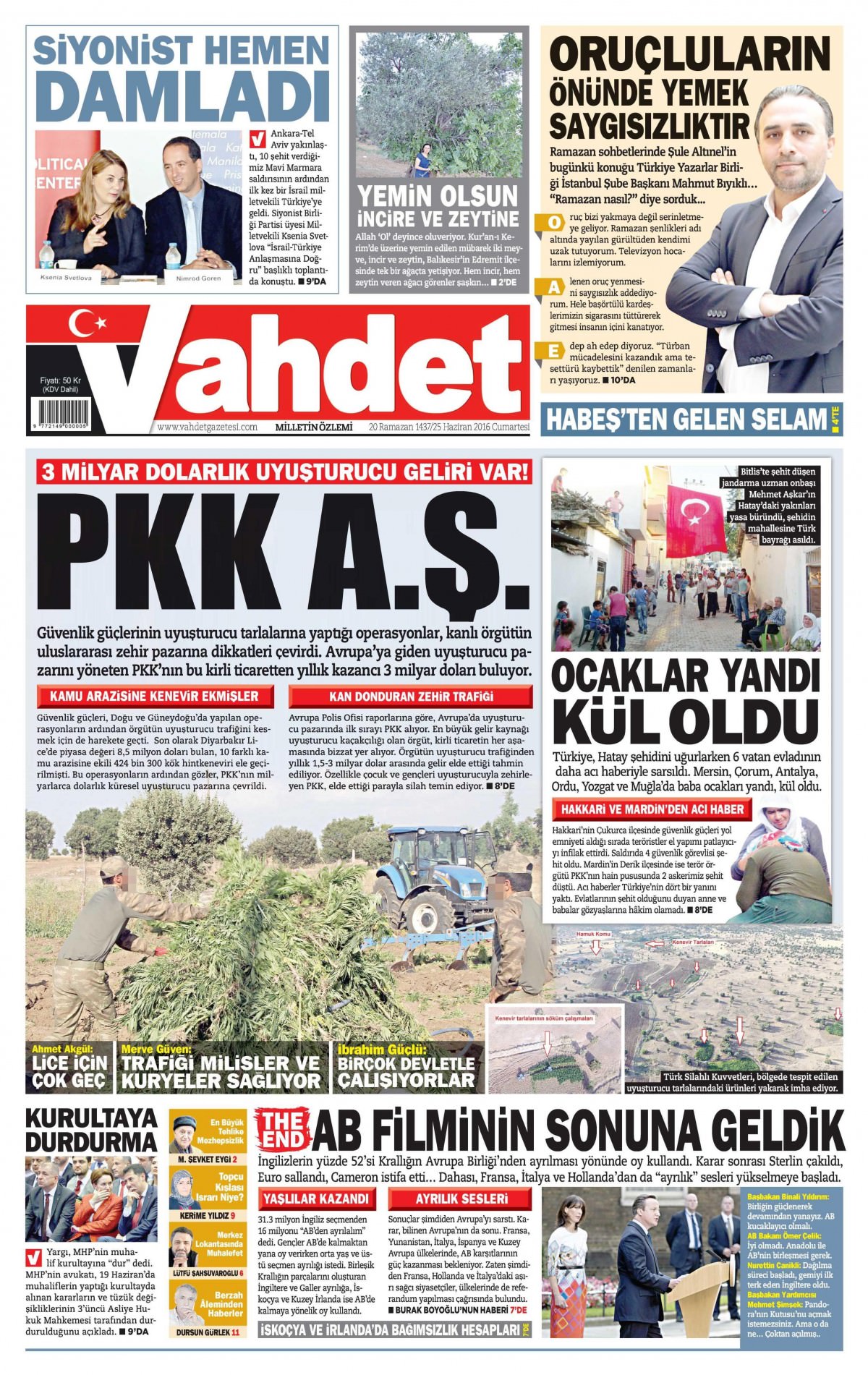 25 Haziran 2016 gazete manşetleri - 569