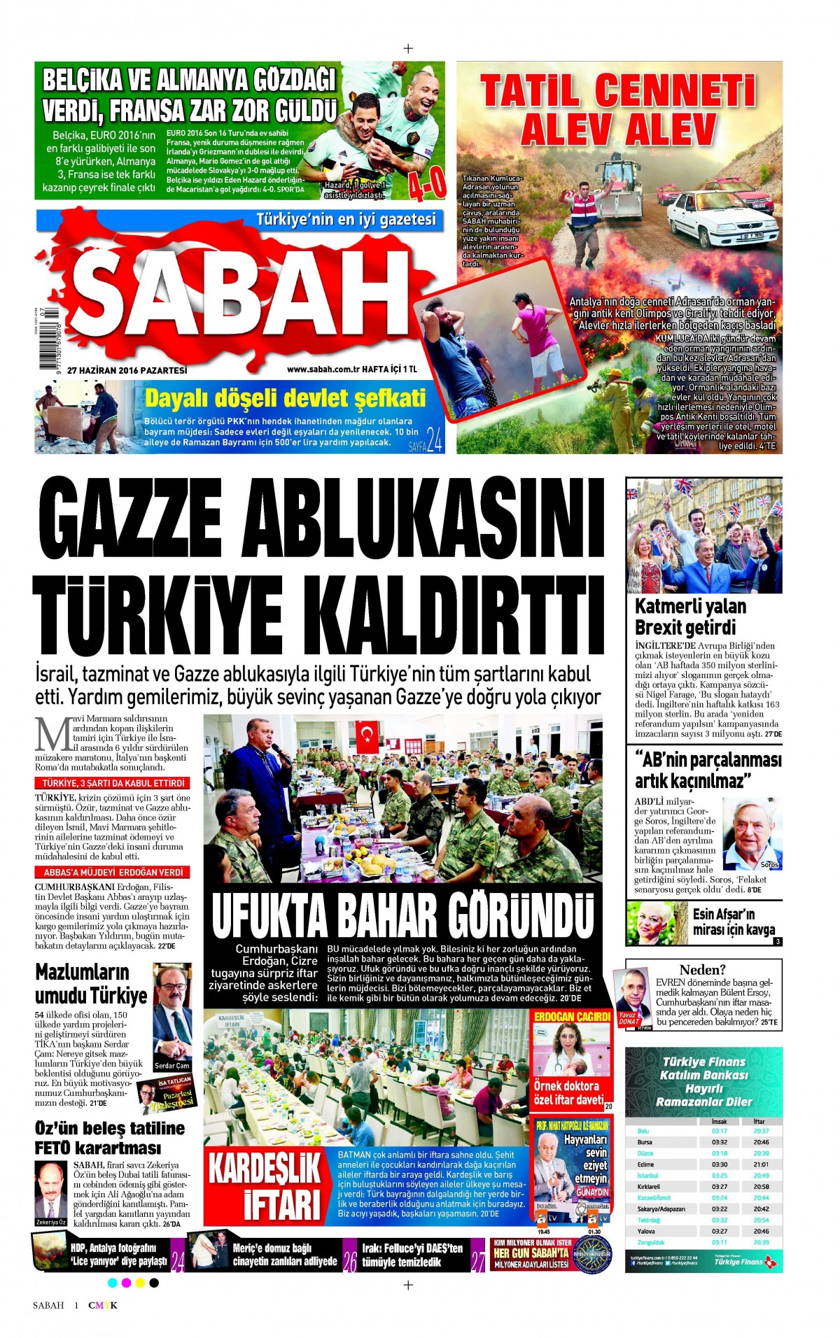 27 Haziran 2016 gazete manşetleri - 664