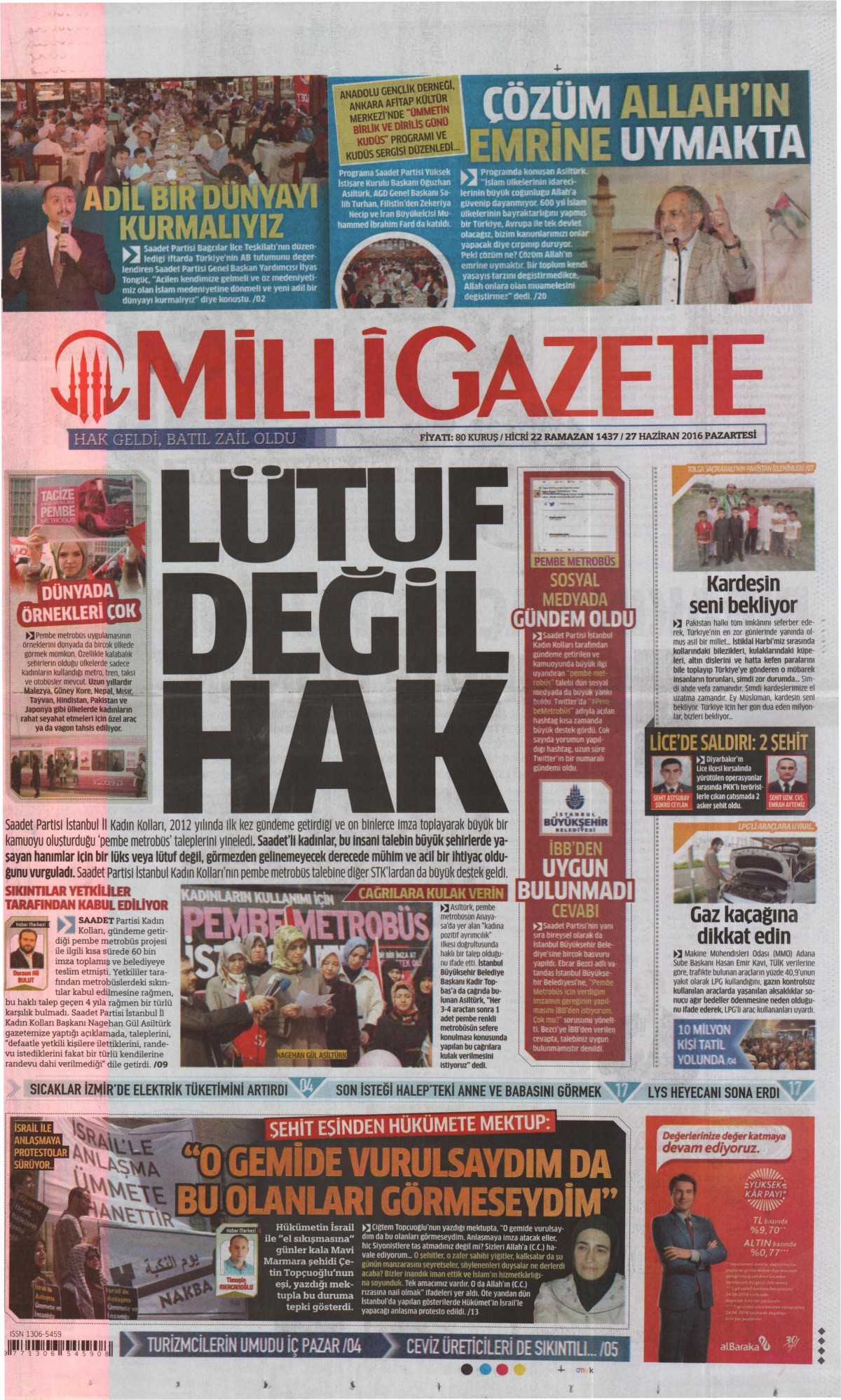 27 Haziran 2016 gazete manşetleri - 726