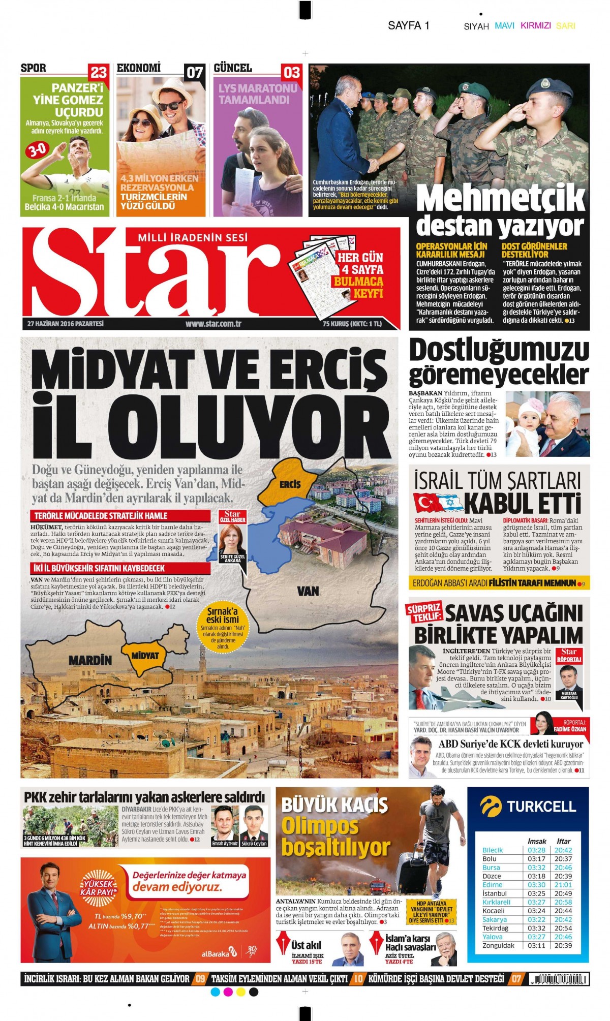 27 Haziran 2016 gazete manşetleri - 568