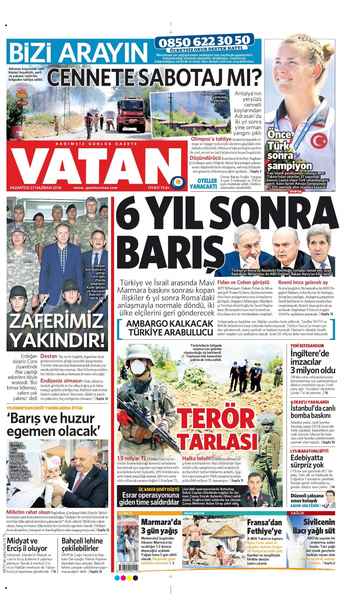27 Haziran 2016 gazete manşetleri - 699