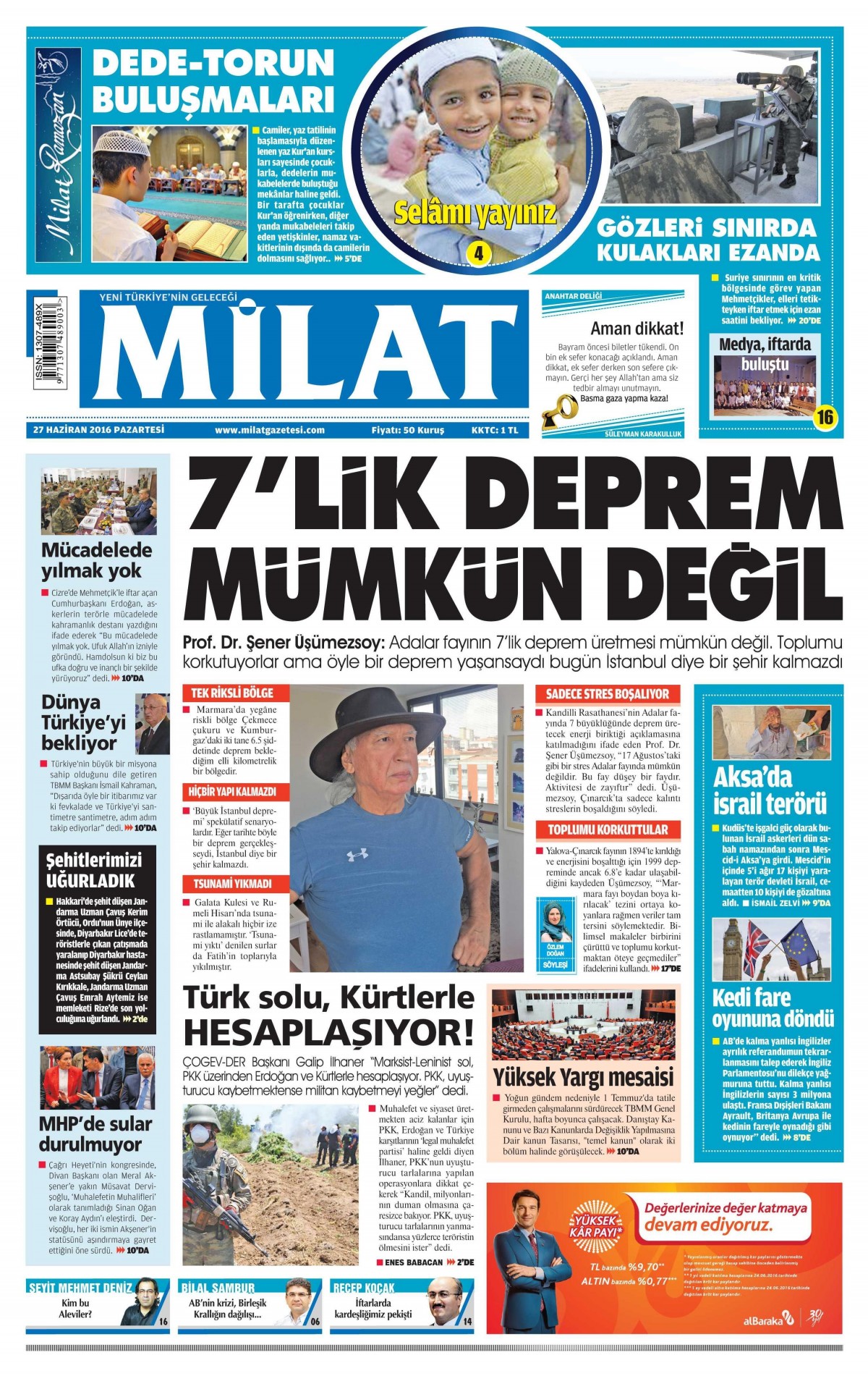 27 Haziran 2016 gazete manşetleri - 822