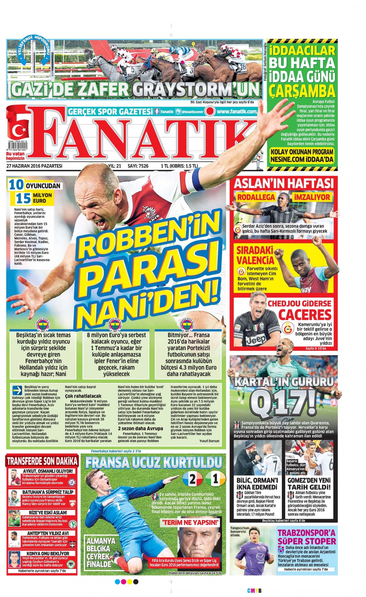 27 Haziran 2016 gazete manşetleri - 600