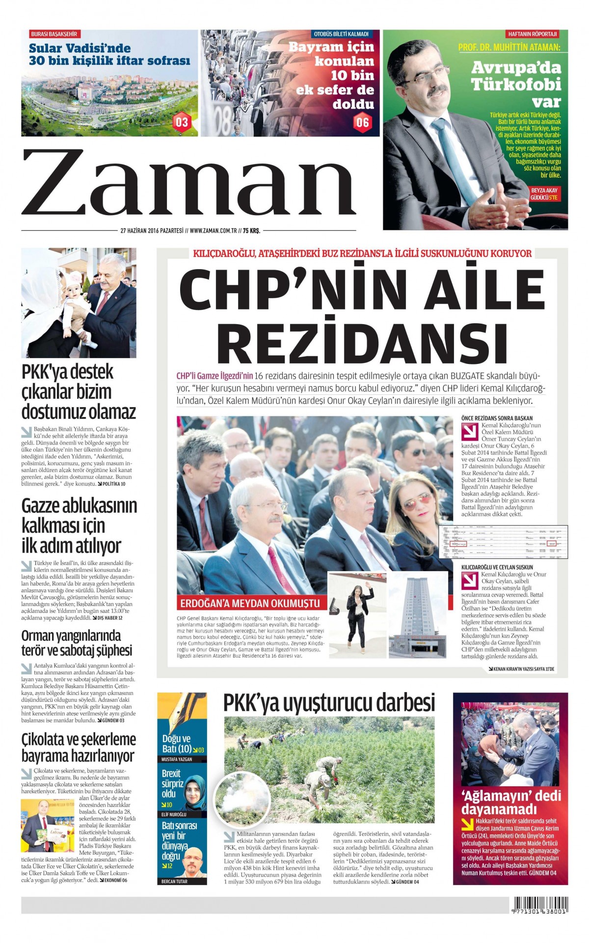 27 Haziran 2016 gazete manşetleri - 902