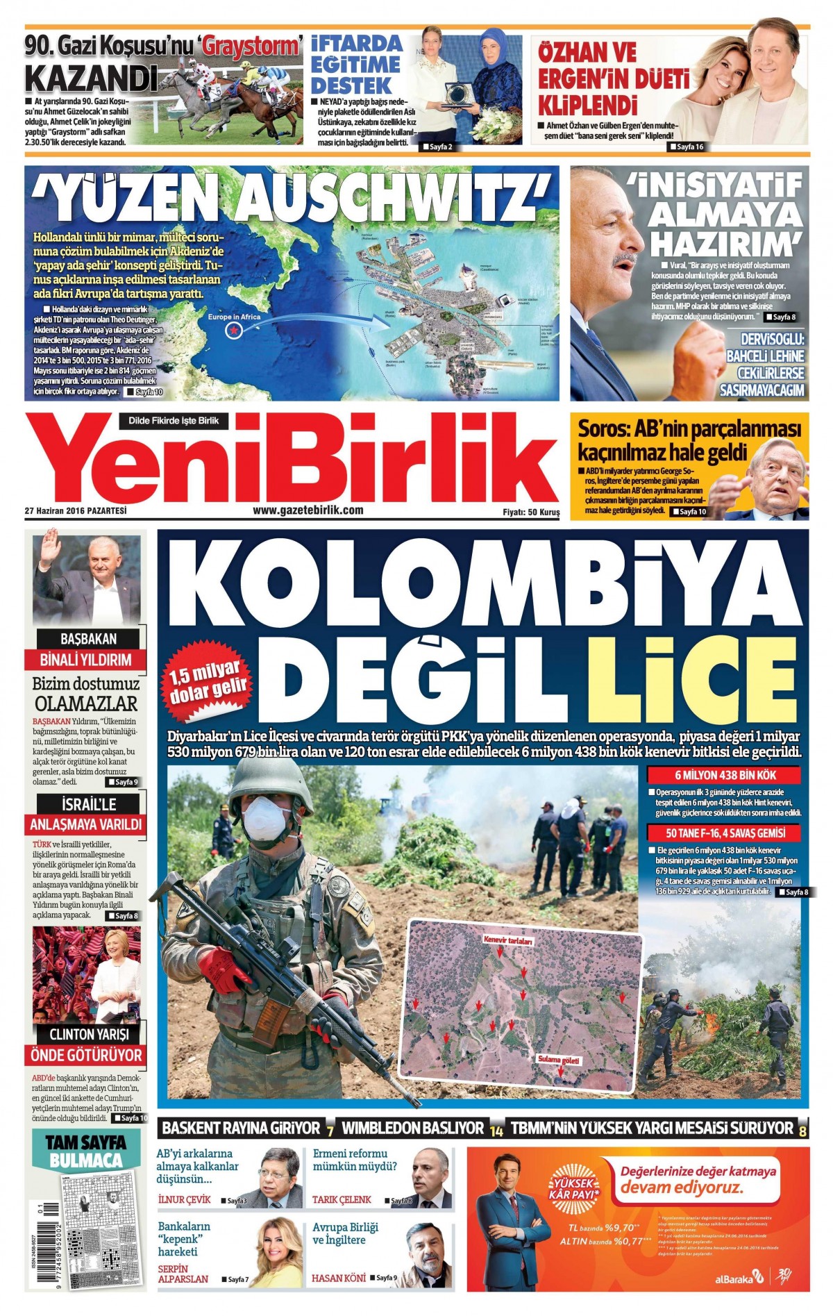 27 Haziran 2016 gazete manşetleri - 907