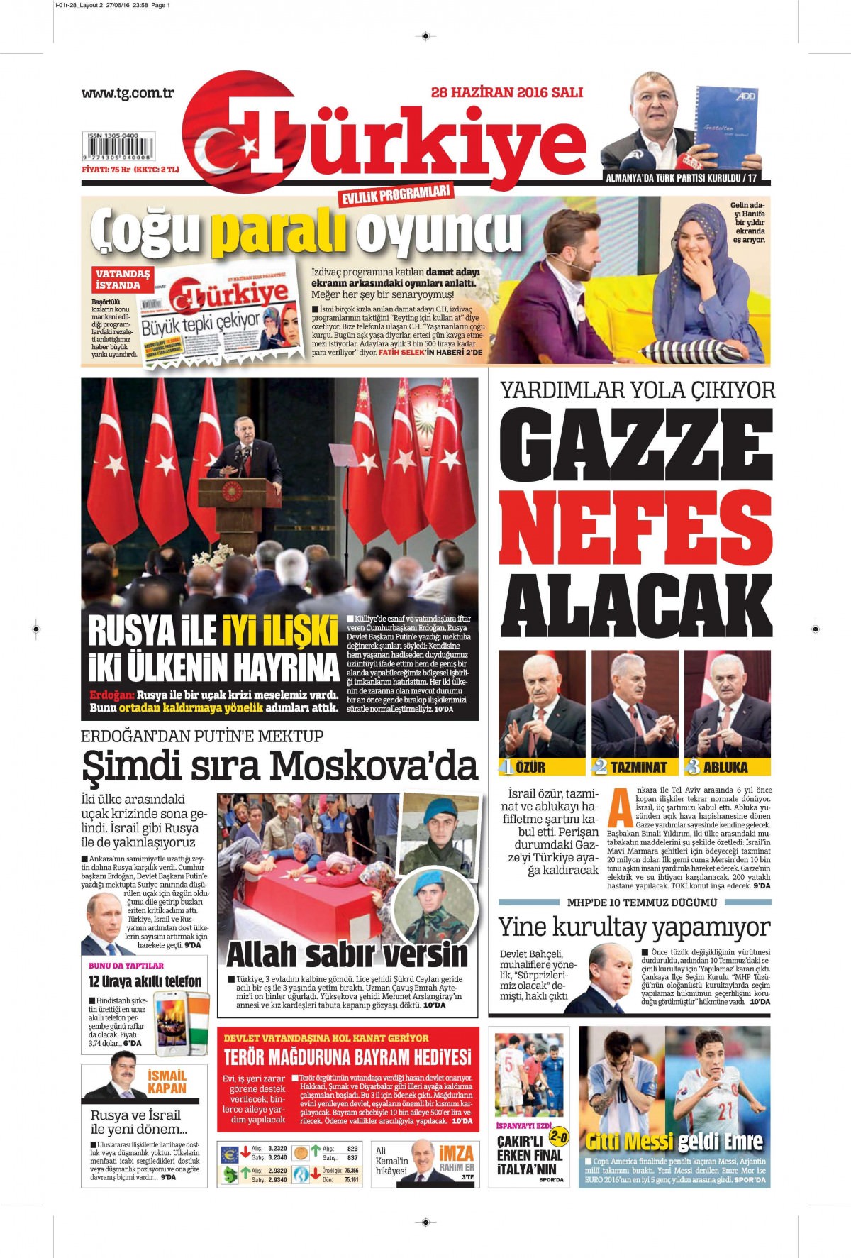 28 Haziran 2016 gazete manşetleri - 852