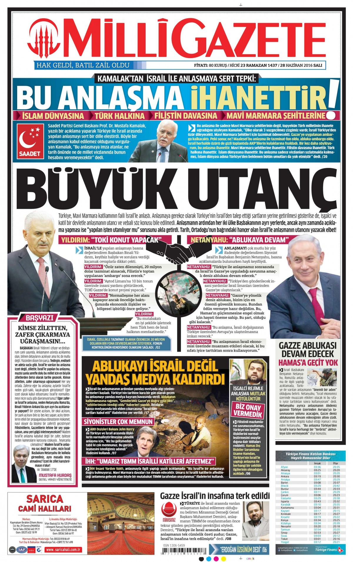 28 Haziran 2016 gazete manşetleri - 886